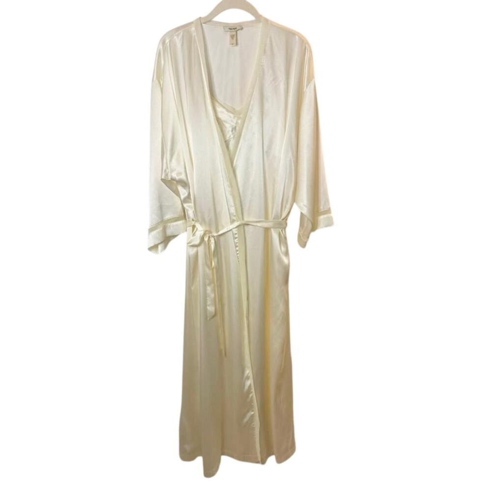 Vera Wang Two-piece Bridal Peignoir Set Satin Robe and Matching Gown sz. L/XL